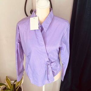 70/21 High-Low Long Sleeve‎ Top, Designer Luxury, Large. Purple, NWT